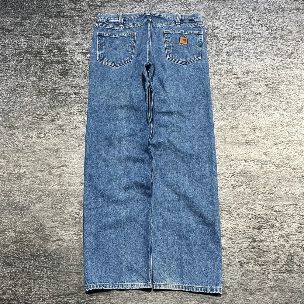 Carhartt‎ Jeans Mens 38x34 Blue Traditional Fit Workwear Utility Denim B480 DVB
